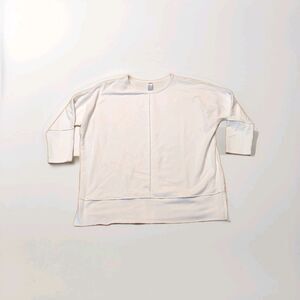 Spanx Dolman Perfect Length PLT Top Shirt Womens Medium White 3/4 Sleeve